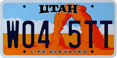 UT license plate W045TT