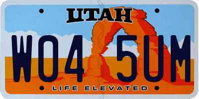 UT license plate W045UM