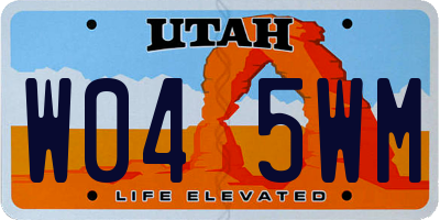 UT license plate W045WM