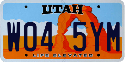 UT license plate W045YM