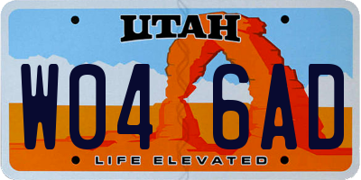 UT license plate W046AD