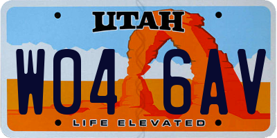 UT license plate W046AV