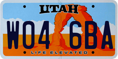 UT license plate W046BA