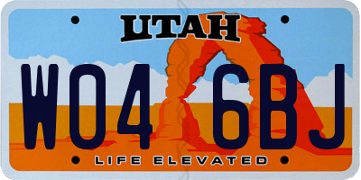UT license plate W046BJ