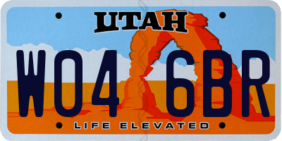 UT license plate W046BR