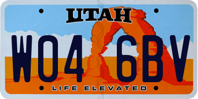 UT license plate W046BV