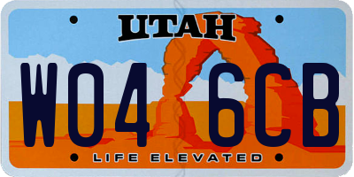 UT license plate W046CB