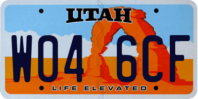 UT license plate W046CF