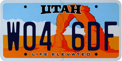 UT license plate W046DF