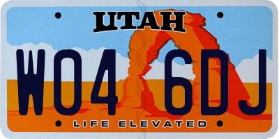 UT license plate W046DJ