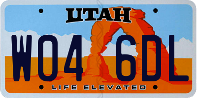 UT license plate W046DL