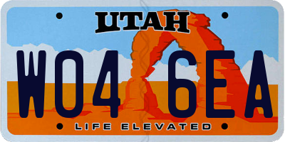 UT license plate W046EA