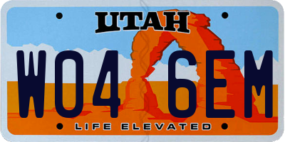 UT license plate W046EM