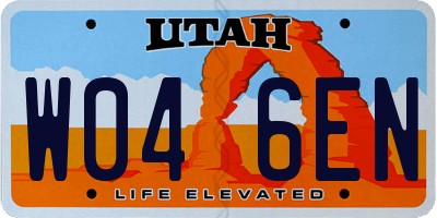 UT license plate W046EN