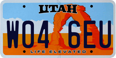 UT license plate W046EU
