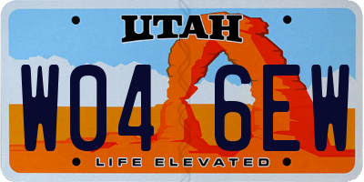 UT license plate W046EW