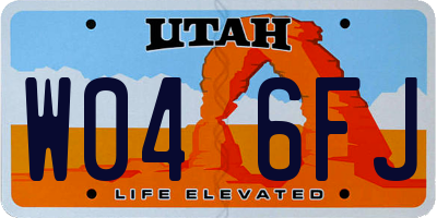 UT license plate W046FJ