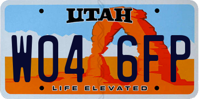 UT license plate W046FP