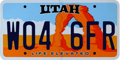 UT license plate W046FR