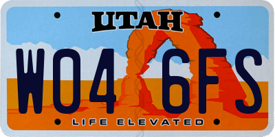 UT license plate W046FS