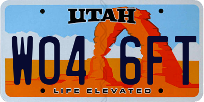 UT license plate W046FT