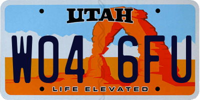 UT license plate W046FU