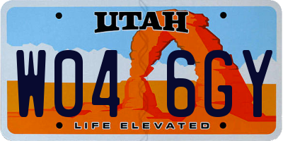 UT license plate W046GY