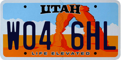 UT license plate W046HL