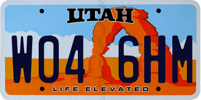UT license plate W046HM