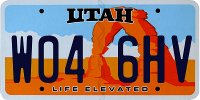 UT license plate W046HV