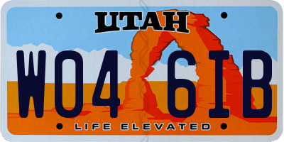 UT license plate W046IB