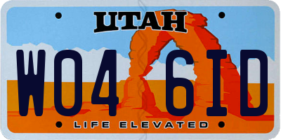 UT license plate W046ID