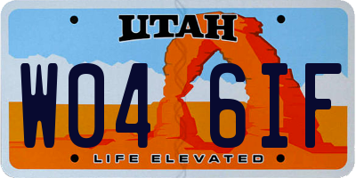UT license plate W046IF