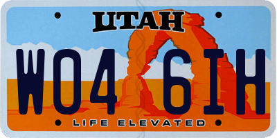 UT license plate W046IH