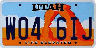 UT license plate W046IJ