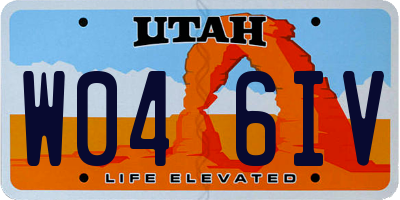 UT license plate W046IV