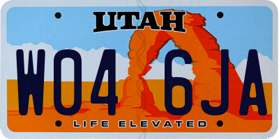 UT license plate W046JA
