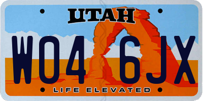 UT license plate W046JX