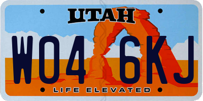 UT license plate W046KJ