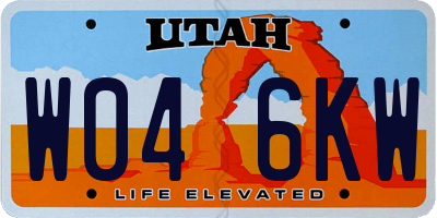 UT license plate W046KW