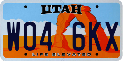 UT license plate W046KX