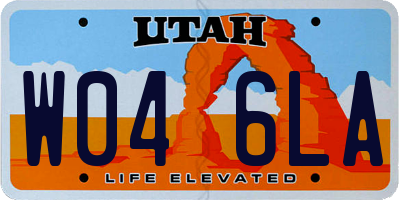 UT license plate W046LA