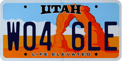 UT license plate W046LE