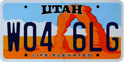 UT license plate W046LG