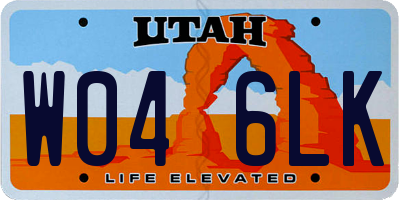 UT license plate W046LK
