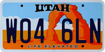 UT license plate W046LN
