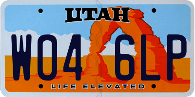 UT license plate W046LP