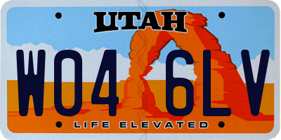 UT license plate W046LV