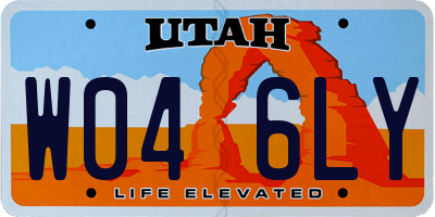 UT license plate W046LY