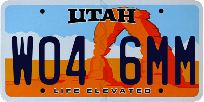 UT license plate W046MM